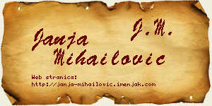 Janja Mihailović vizit kartica